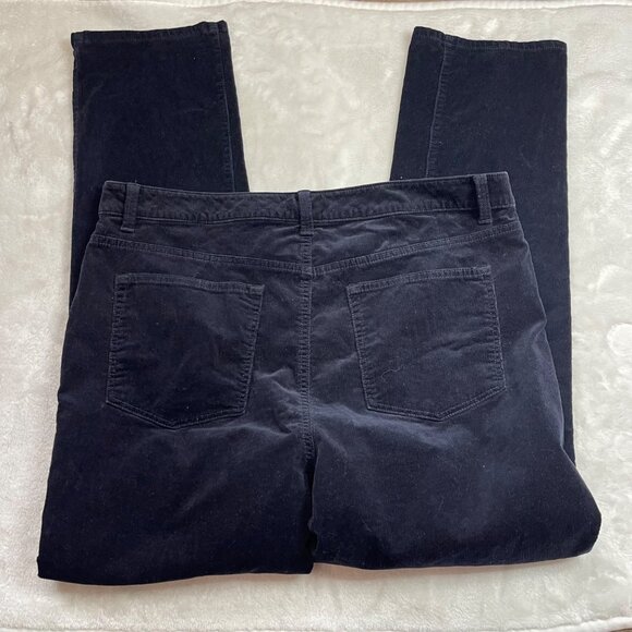 Talbots Corduroy Straight Leg Pants Women's Size 14 Indigo High Rise Cotton - Picture 11 of 11